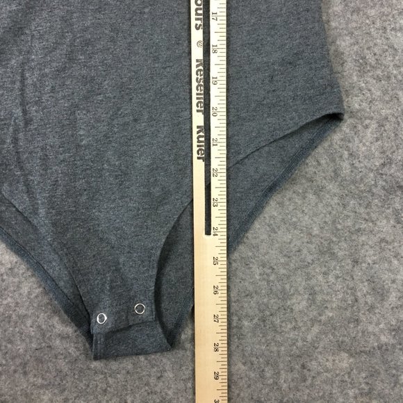 Grayson Threads Bodysuit L Gray Scoop Neck Tank Top Sleeveless Saturday Slim Fit - Picture 9 of 11